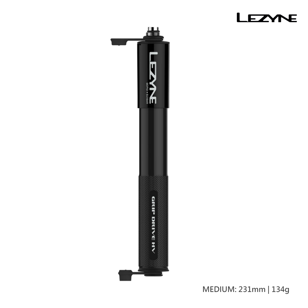 【LEZYNE】 高氣量手握打氣筒(90 PSI) GRIP DRIVE HV - M 黑