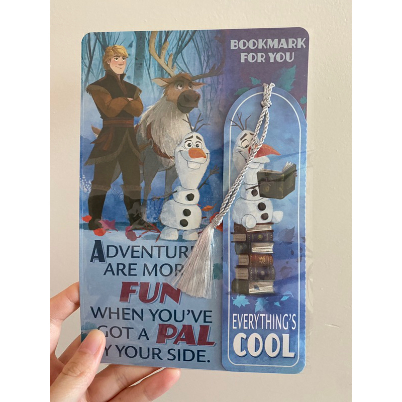 （全新）美國購入，Hallmark 迪士尼冰雪奇緣2造型卡片《內含可拆式書籤、卡片》