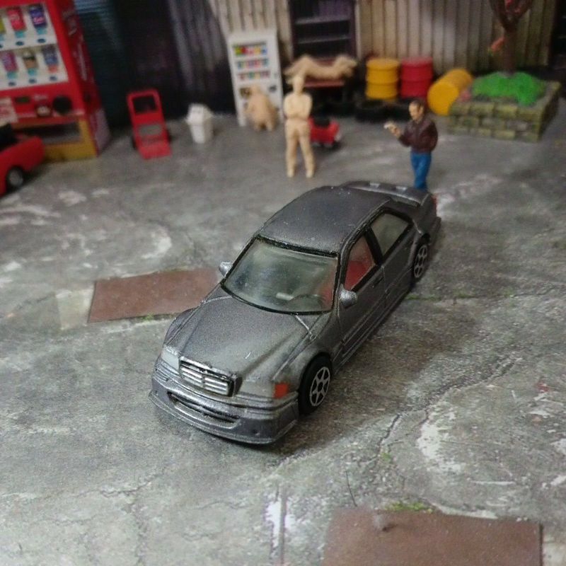 老玩具車Mercedes Benz W202 c class 無盒約7.5公分缺尾翼二改素材