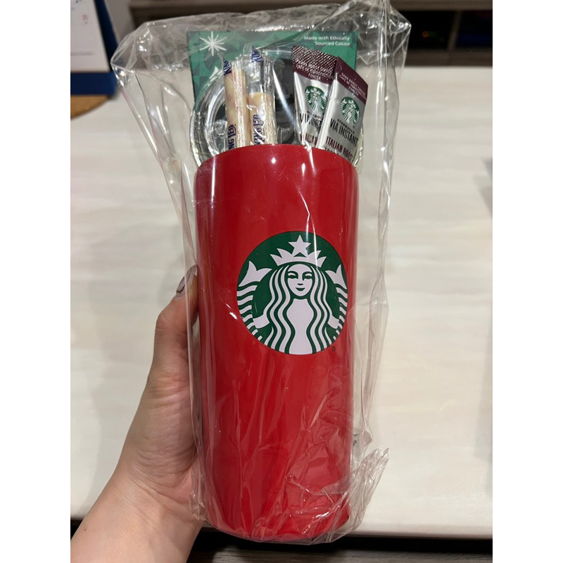 美國 Starbucks星巴克紅色聖誕不鏽鋼隨行杯