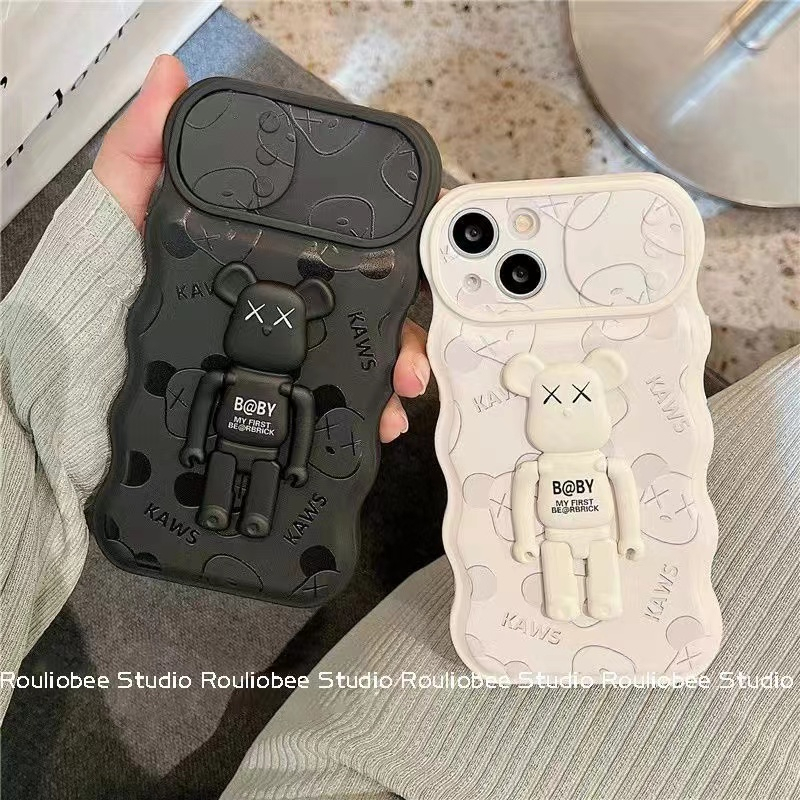 情侣 暴力熊 kaws 適用於iPhone14 13 12 11 Pro Max 手機殼 全包防摔保護殼