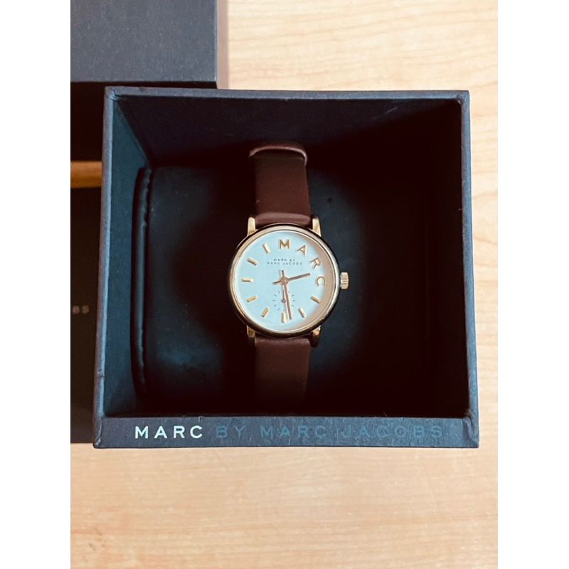 MARC BY MARC JACOBS 手錶 MBM1266 國際舞台小秒針咖啡色真皮革錶帶腕錶/女錶/36mm