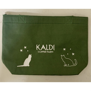 全新 咖樂迪 咖啡 農場 KALDI 手提袋 綠色貓咪包 雙面繡花 咖樂迪 綠色貓咪包
