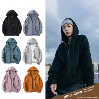 Dition韓系落肩厚刷毛連帽外套 保暖 情侶款外套 oversize 寬版 男女可穿