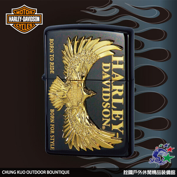 詮國 ZP723 Zippo Harley Davidson 哈雷 Flying Eagle 黑金 / HDP-78