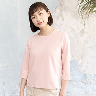 【Hana Mokuba】花木馬日系女裝七分袖素色針織T恤