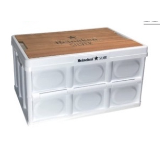 時尚海尼根，限量時尚收納箱（白色）海尼根原味摺疊收納箱桌