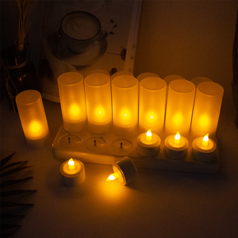 【傑太光能】Y-01 充電蠟燭 仿蠟燭 庭院造景燈 小桌燈 咖啡廳(12個/組)