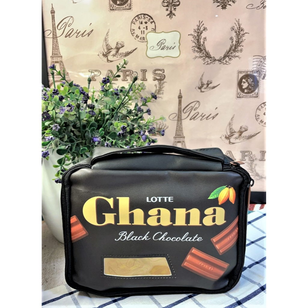 日本雜誌附錄 樂天 lotte Ghana 巧克力造型 收納包 化妝包 收納袋 文具袋