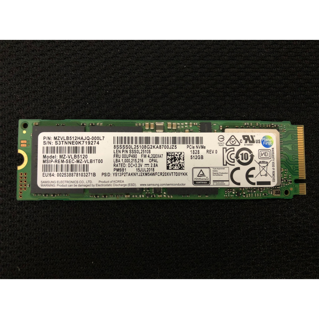 三星 Samsung PM981 512G SSD M.2 2280 NVMe NGFF 固態硬碟 中古出清