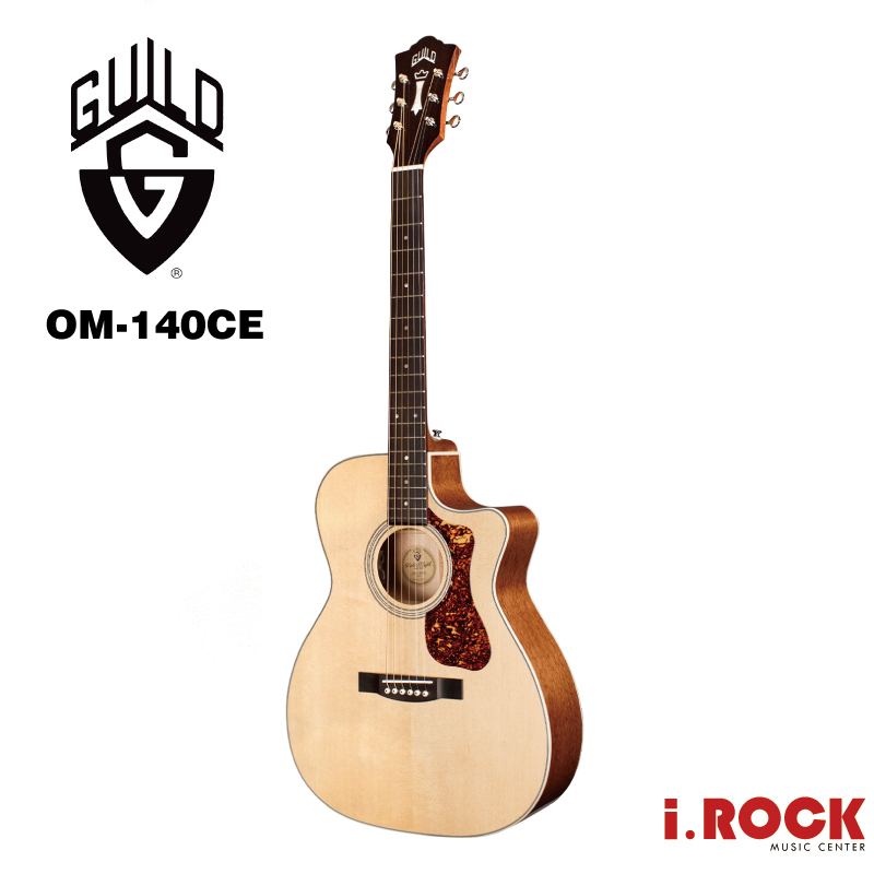 Guild OM-140CE 全單板 電木吉他 民謠吉他 OM桶 吉他厚袋【i.ROCK 愛樂客樂器】OM140CE