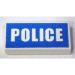 LEGO 樂高 白色 1X2 印刷 警察 POLICE 圖樣 3069bpb0139