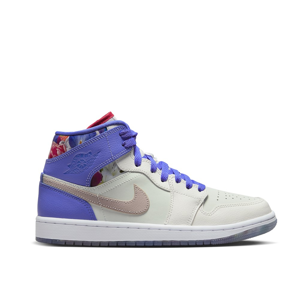 NIKE 女鞋 W AIR JORDAN 1 MID SE 情人節 米白粉紫【A-KAY0】【FD4331-121】