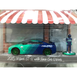 greenlight 2015 Nissan GT-R with race car driver falken 綠機器