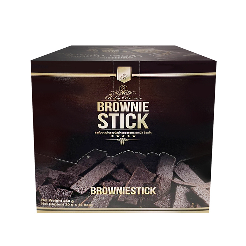 泰國 Brownie Stick 布朗尼巧克力脆片餅乾240g(20g*12包)盒裝 布郎尼