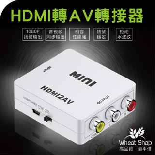 【台灣快速出貨】HDMI轉AV影像轉換器HDMI TO AV轉接盒 電視盒轉接舊電視 三色端子 RCA轉換 A195