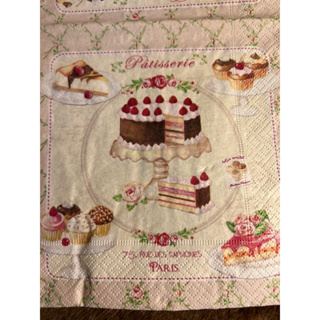 蝶古巴特拼貼紙 餐巾紙A33-201草莓巧克力蛋糕尺寸33*33 德國