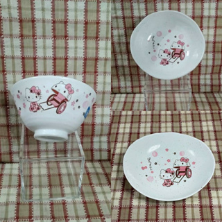 現貨~三麗鷗 Hello Kitty 手拉車櫻花款 日本製陶瓷碗 陶瓷深盤 陶瓷橢圓盤