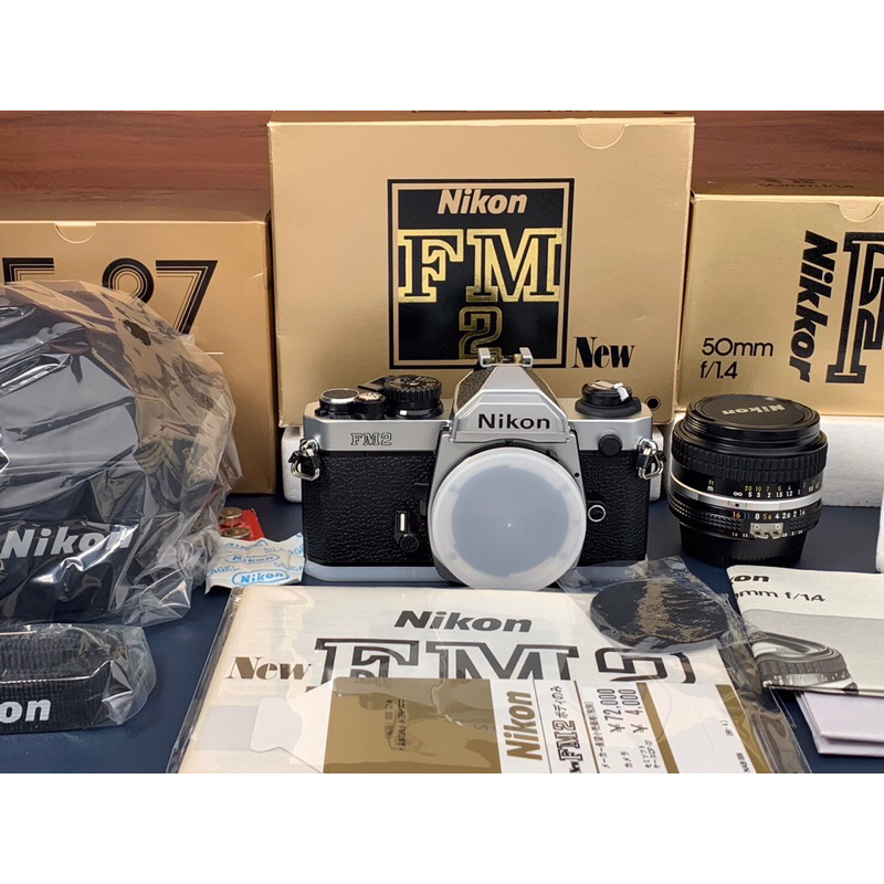 Nikon FM2new 銀機身+Nikon Ais 50mm F1.4標準鏡頭Nikon CF27整組全新未使用品釋出