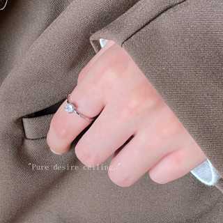 🌷二口子｜臺灣現貨秒發🚀 時尚潮簡約高階感戒指 鑽石玻璃戒指 網紅新款 日常穿搭 儀式感 戒指 簡約 IG尾戒 戒指