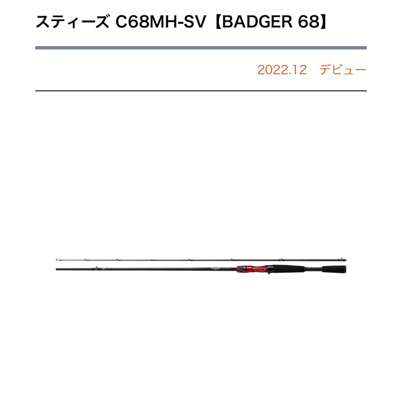 21STEEZ C68MH-SV BADGGER Daiwa 22 Steez Casting C68MH-SV