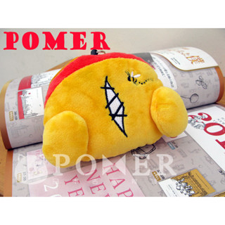 ☆POMER☆日本 迪士尼 絕版正品 小熊維尼 屁股 蜜蜂 絨毛 票卡夾 識別證套 證件套 零錢包 伸縮鑰匙圈 三用款
