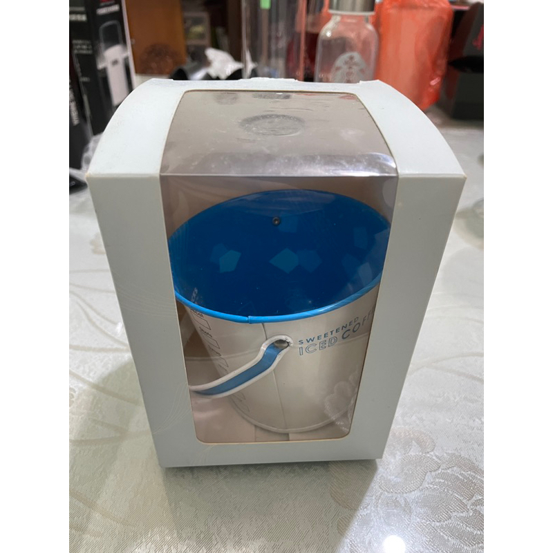 星巴克 VIA 冰咖啡 鐵桶（藍白）