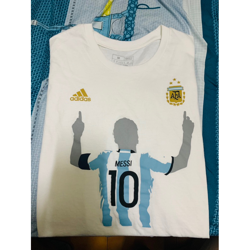 ADIDAS 梅西 MESSI 阿根廷三冠 世界盃冠軍 紀念短TEE