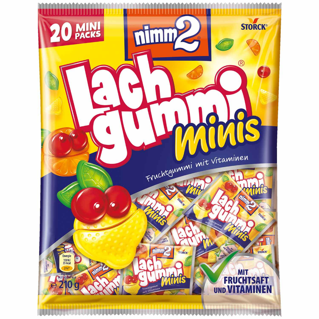 德國超夯！nimm2 lach gummi 綜合水果維他命軟糖(內含20迷你包）