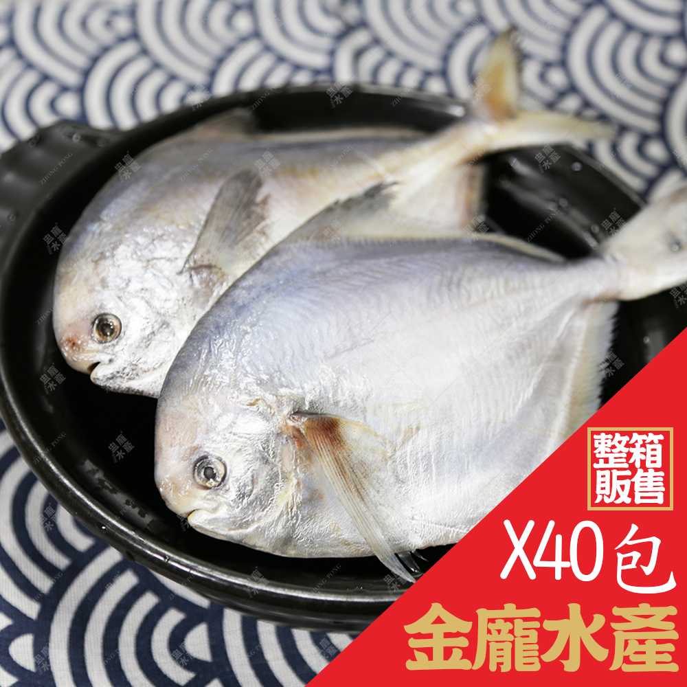 冷凍白鯧魚(2入) 40包/箱【金龐水產海鮮批發】E125 團爸 團媽 團購 年菜