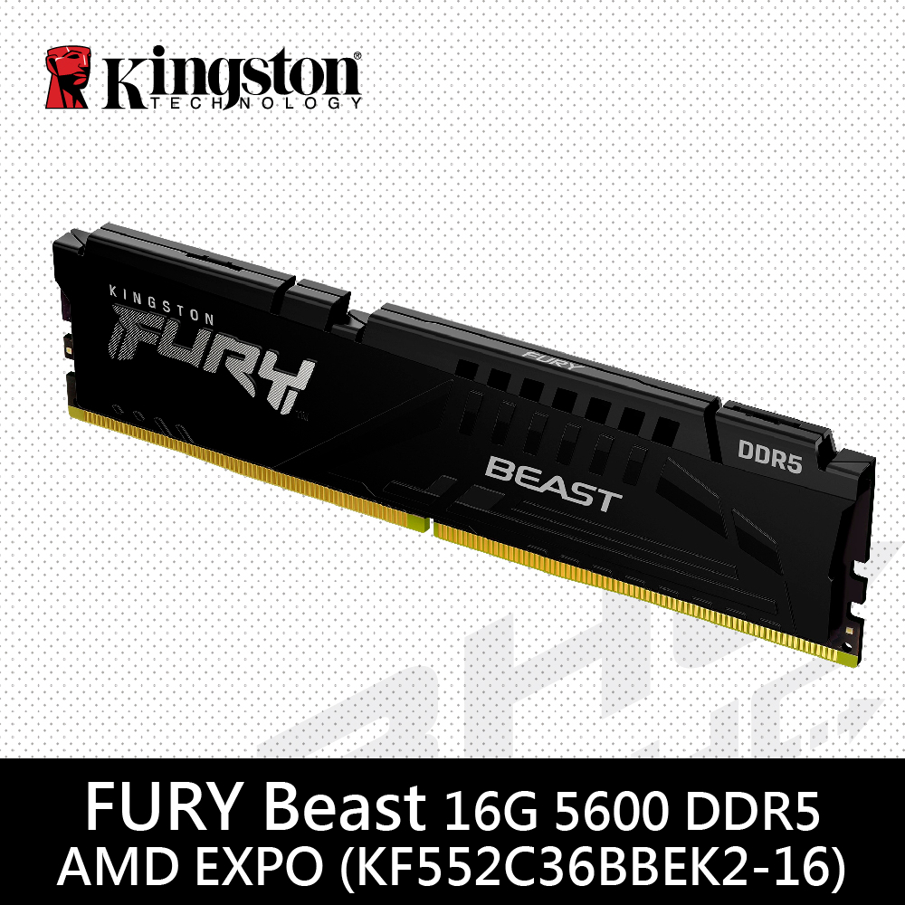 金士頓 FURY Beast 獸獵者 DDR5 5600 16GB 桌上型超頻記憶體