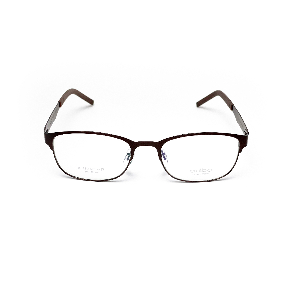 【全新特價】odbo 鈦金屬光學眼鏡鏡框 1197 C3E 消光咖啡色 輕量化無螺絲設計