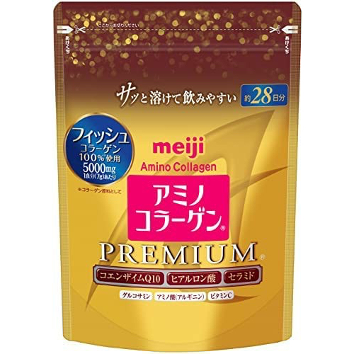 現貨！日本代購 明治  膠原蛋⽩粉 196g 28⽇ ⾦⾊加強版 黃⾦版 補充包
