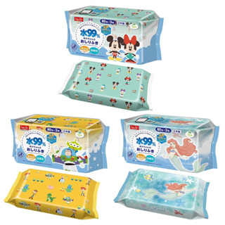 現貨快速出貨 日本 LEC迪士尼99%手口濕紙巾-80抽三包入 米奇家族 小美人魚 玩具總動員 濕紙巾