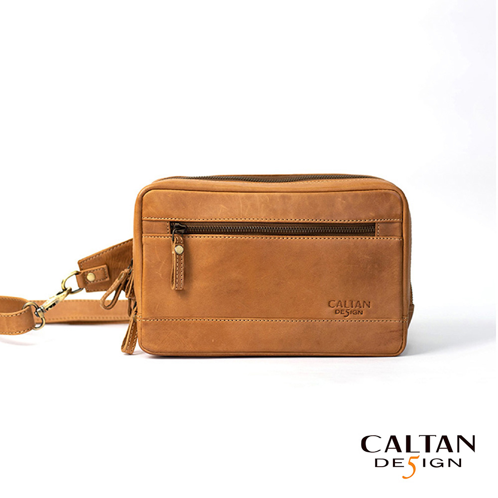 【CALTAN DESIGN】牛皮/斜背包 真皮多功能單肩/斜背/手拿三用拉鍊真皮包-5456兩色