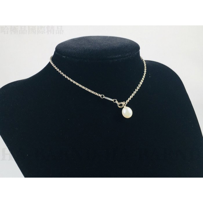 【哈極品】美品《Tiffany&amp;Co.925 經典珍珠銀飾項鍊》