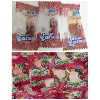 【米樂小鋪】YUPI 100個送2 呦皮 可樂瓶造型軟糖 草莓愛心QQ軟糖