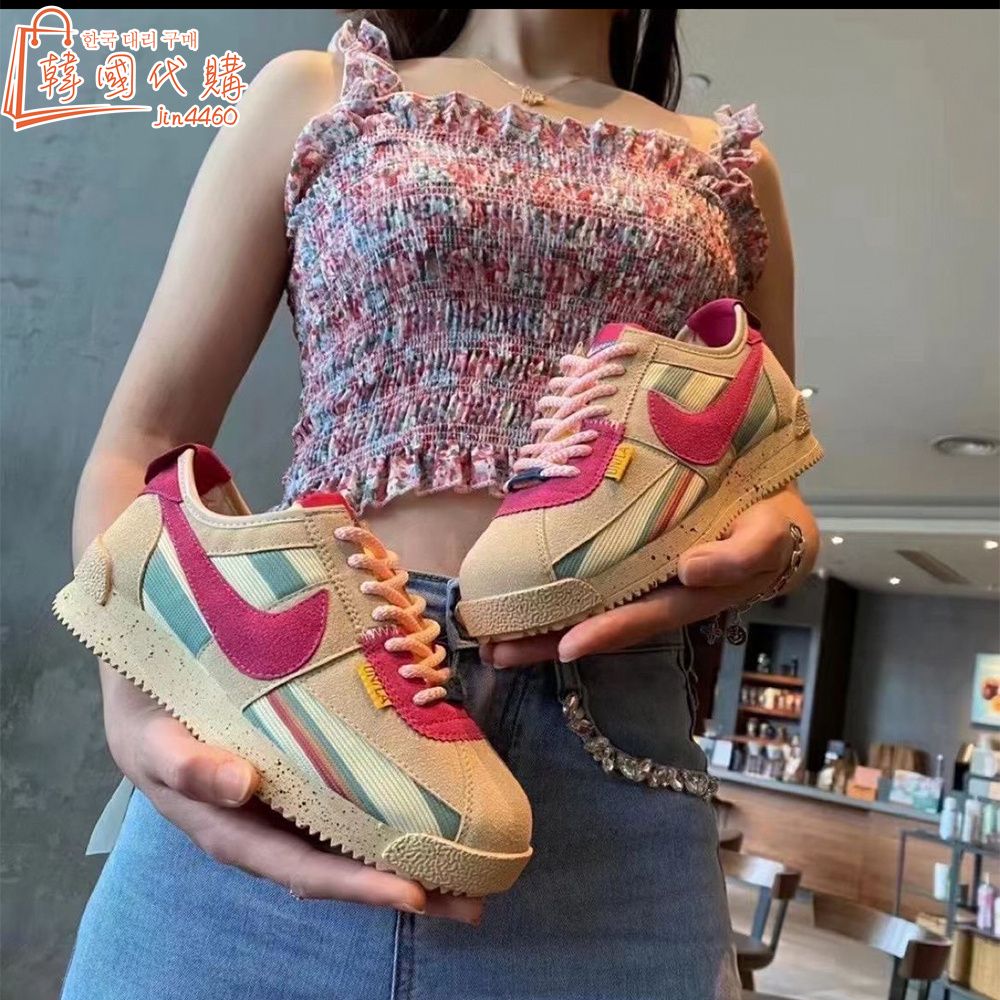 韓國代購【附發票】Union LA x Nike Cortez SP Sesame 復古休閒鞋 棕粉色 阿甘鞋 男女同款