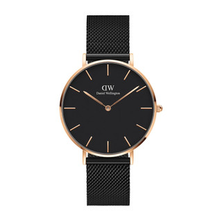 【DW】PETITE ASHFIELD 黑金錶盤腕錶(36mm)