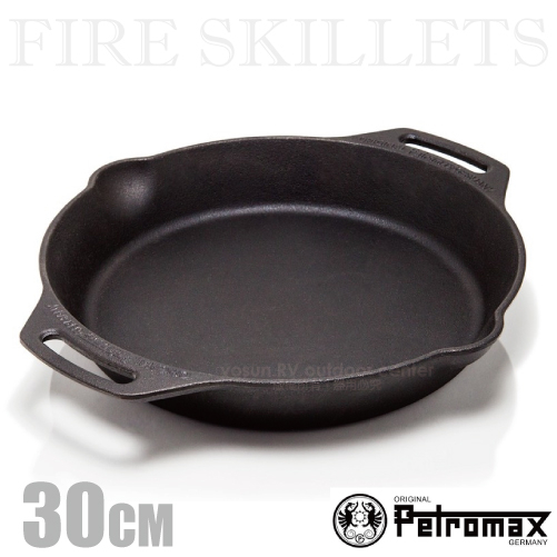 【德國 Petromax】免開鍋_雙耳鑄鐵煎鍋(30CM) FIRE SKILLETS/鑄鐵鍋.荷蘭鍋_fp30h-t