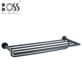 《BOSS》消光黑 304不鏽鋼 22010 雙層置物架 寬63cm 304不銹鋼 霧黑 毛巾置衣架 臺灣製造