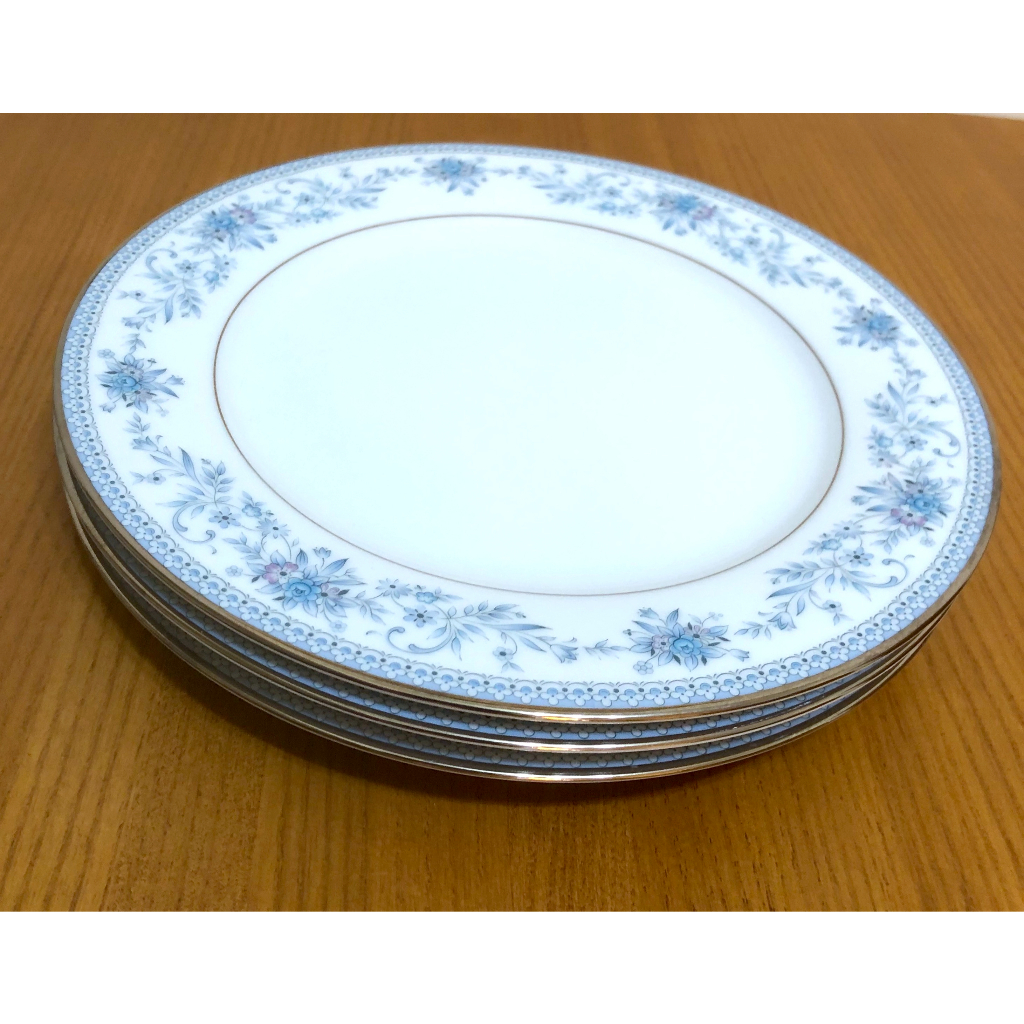 Noritake BLUE HILL 圓形 骨瓷 餐盤 盤子 共3只 MADE IN JAPAN 絕版品