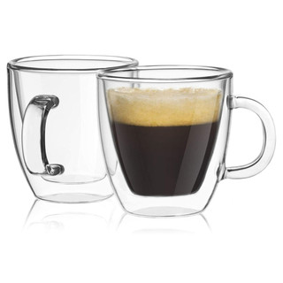 【Kelly推薦】[現貨] JoyJolt Savor雙層隔熱玻璃咖啡杯2件組.咖啡杯.咖啡濃縮杯5.4盎司160ml