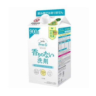 【JPGO】超取限4盒-日本製 熊寶貝 fafa free& 無香精低香味 濃縮洗衣精~牛奶盒包裝 900g