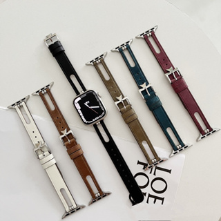 77💕現貨💕鏤空細款皮錶帶適用Apple Watch Series 1 2 3 4 5 6 SE 78代