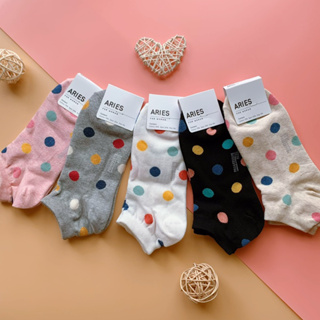 [S&E 韓國襪] 韓國製造 空運來台 彩色點點水玉踝襪 女襪 短襪 ARIES