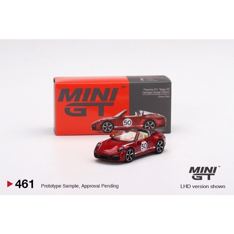 MINI GT No.461 Porsche 911 Targa 4S 保時捷 敞篷車Heritage 彩繪內裝 紅