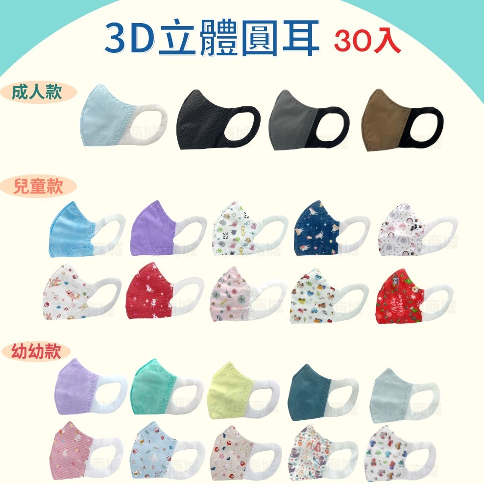 台灣優紙★3D立體醫用口罩 (5入.30入.50入) (成人.兒童.幼幼.寬版圓耳)【現貨速出】開立電子發票