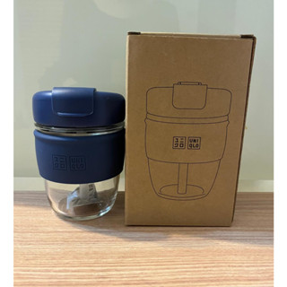 ⭐️快速出貨⭐️UNIQLO 耐熱玻璃雙享杯 隨行杯 兩用杯蓋 吸管 直飲 咖啡杯