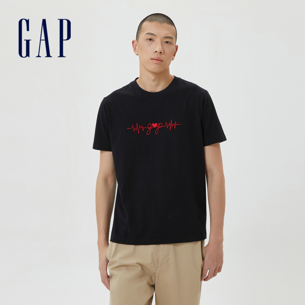 Gap 男裝 Logo短袖T恤-黑色(613425)